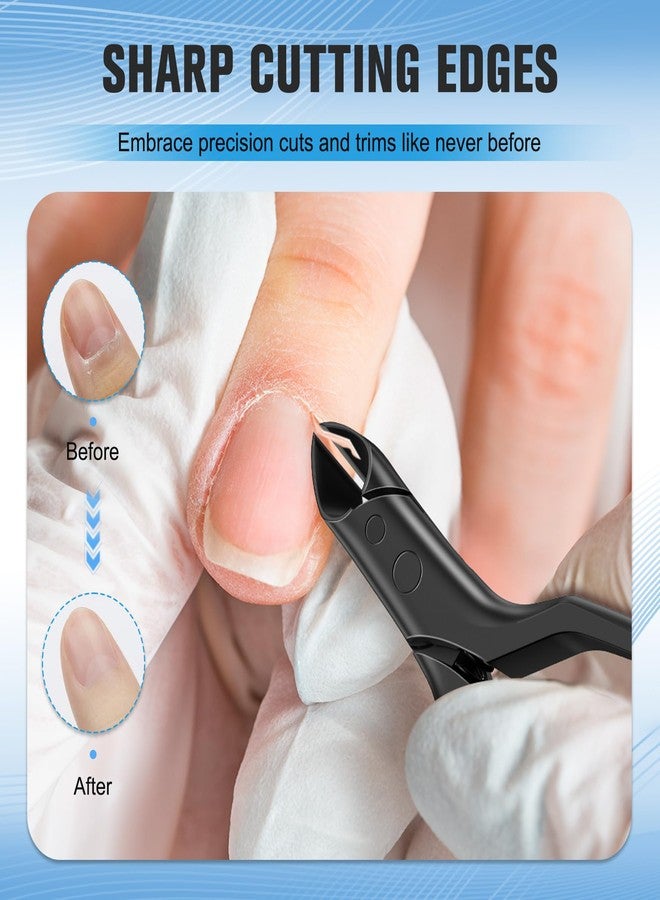 FERYES Professional 1/2 Jaw Cuticle Nippers - 4R13 Stainless Steel Cuticle Clippers with Built-in spring Design, Ultra-Sharp Precision Blades for Manicure, Pedicure & Dead Skin Removal - Image 3